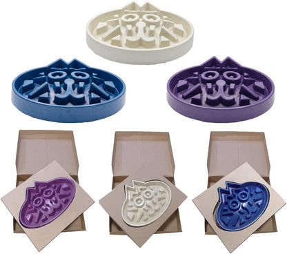 Slow Feeder Cat Bowl - Veterinarian Designed - Enrichment and Activity for Cats - Large Size - Bamboo Cat Puzzle Feeder