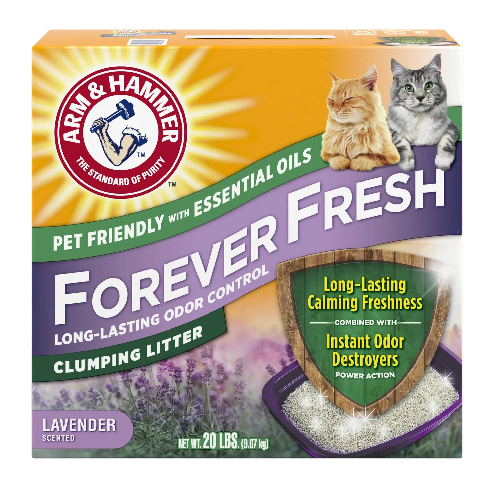 Forever Fresh Clumping Cat Litter, Lavender Essential Oils, Multi-Cat, 20 Lb (Pack of 4)