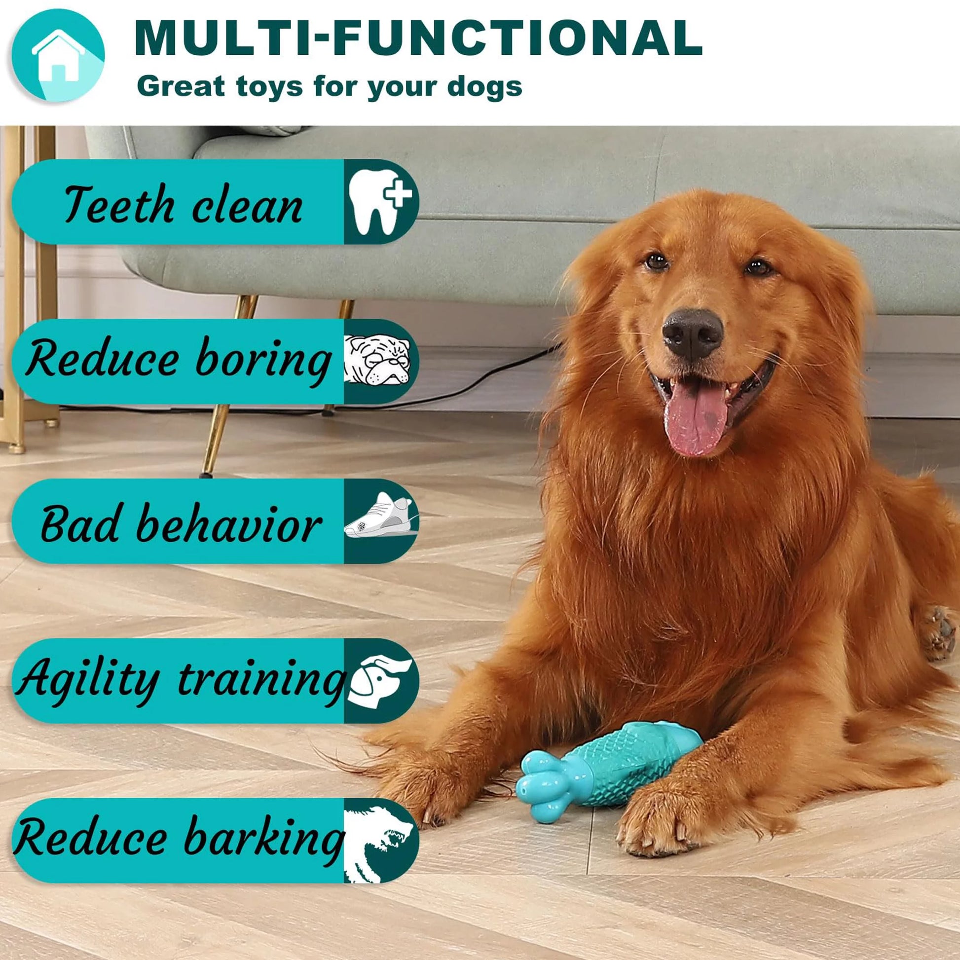 Dog Chew Toys for Aggressive Chewers, Indestructible Dog Toys for Aggressive Chewers, Tough Dog Toys for Large Dogs, Squeaky Dog Toys, Strong Dog Toys, Super Chewer, Heavy Duty