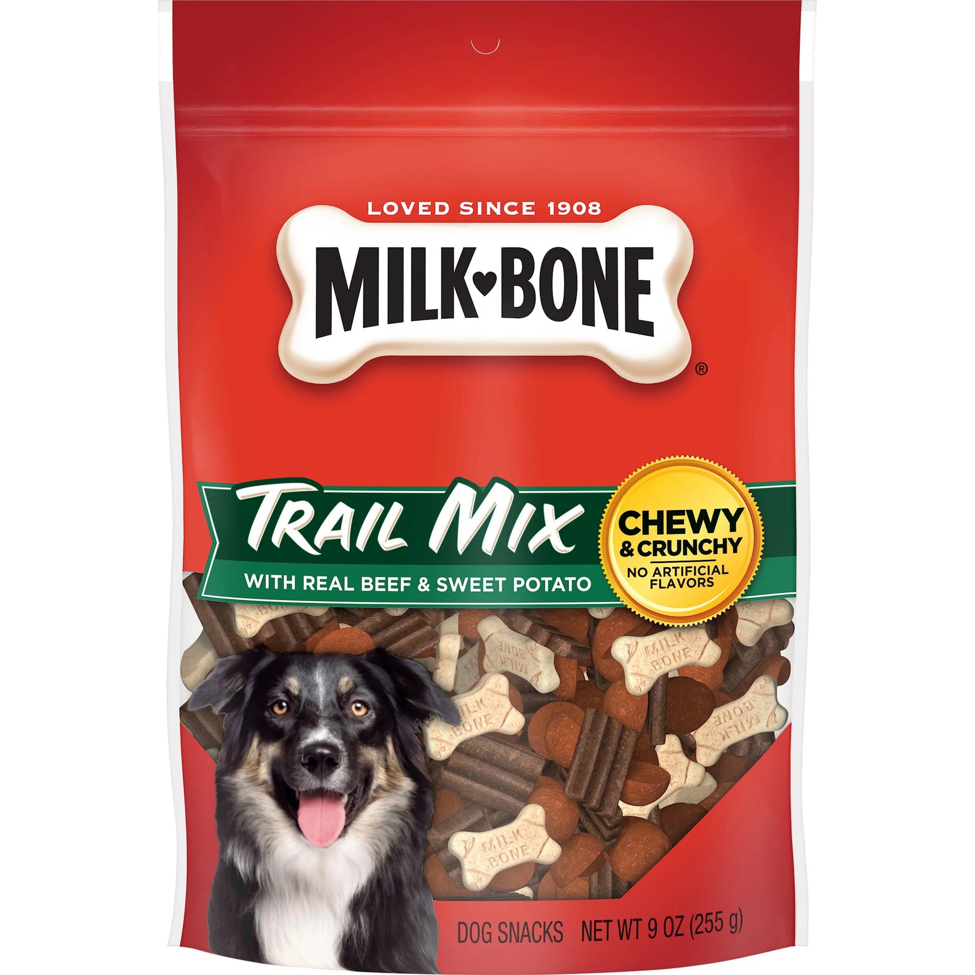 Trail Mix Chewy & Crunchy Dog Treats, Real Beef & Sweet Potato, 9 Ounce (Pack of 6)